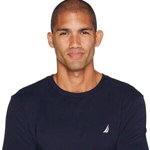 Nautica Men's Long Sleeve Crew Neck T-Shirt Shirt, Navy, X-L